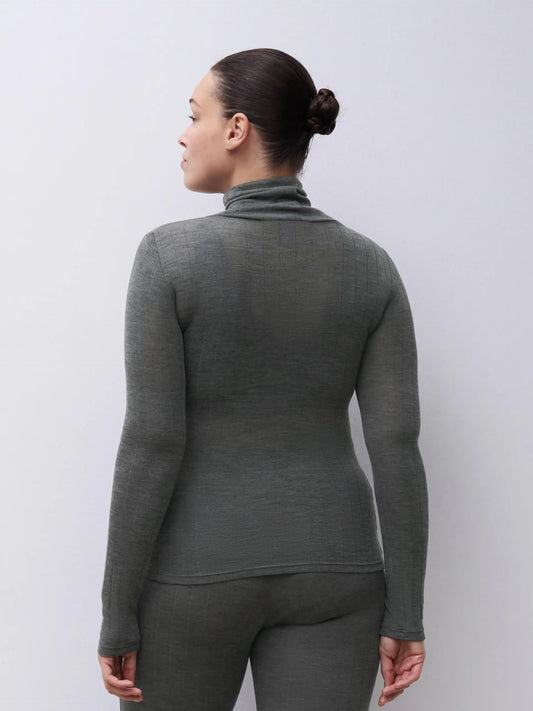 THERMO COMFORT Wool‑Silk Turtleneck Top