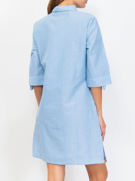 Striped Woven Cotton Nightshirt