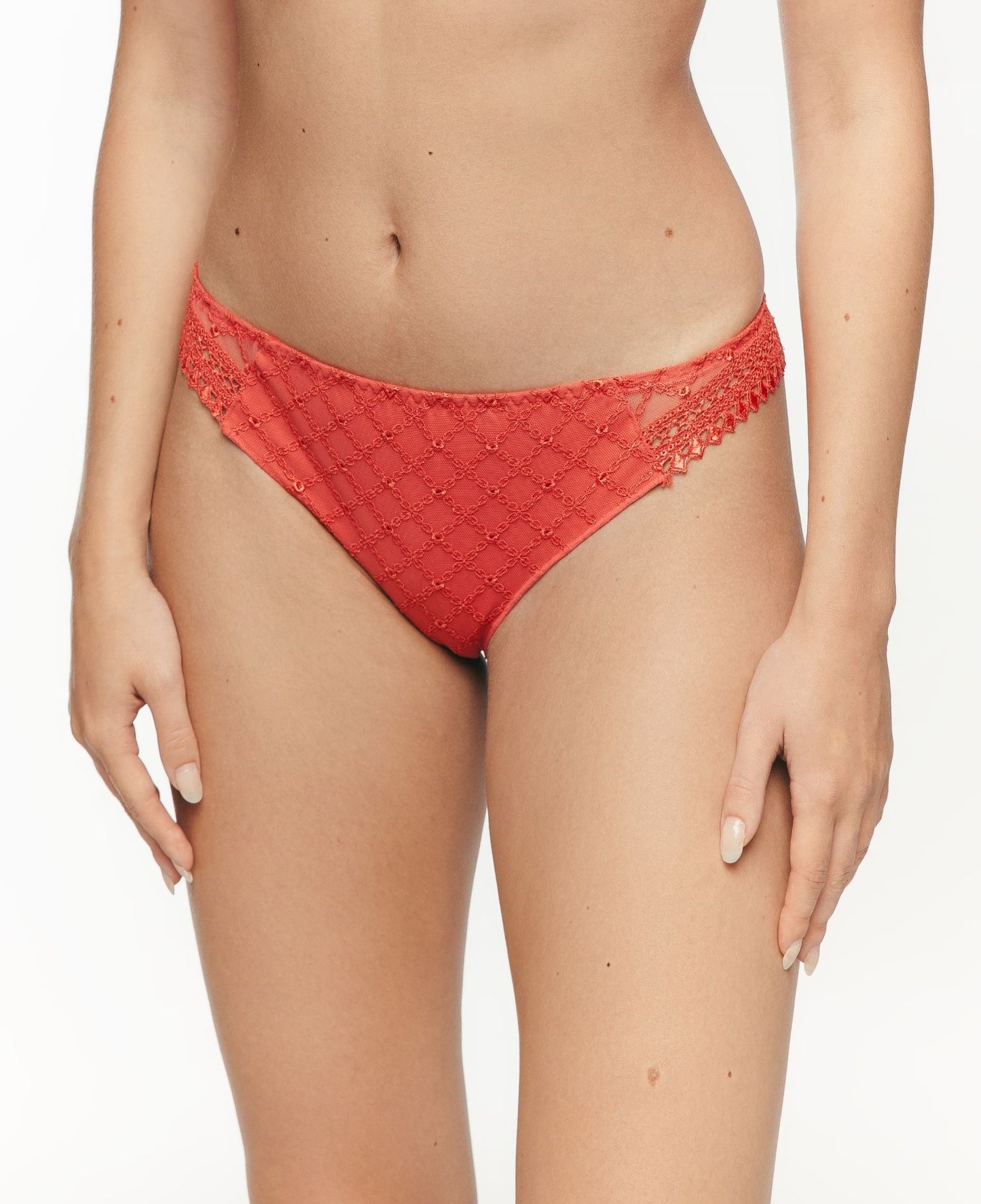Elegant embroidery thong from the Paco line by Louisa Bracq from France at Di Moda Lingerie Toronto.