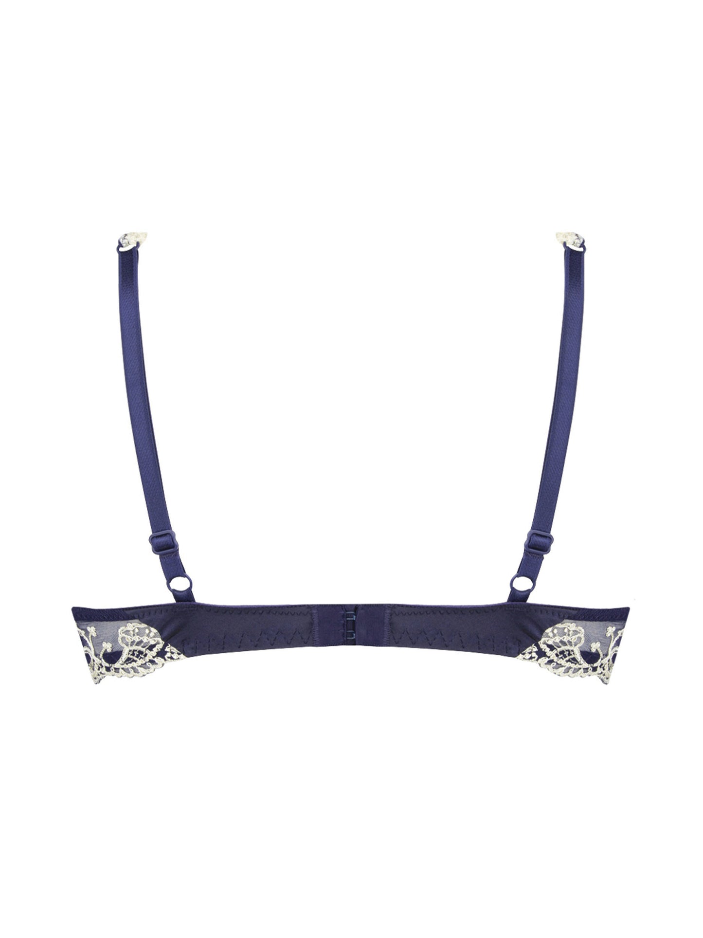 The Splendeur Soie line by Lise Charmel presents a luxurious triangle bra crafted with a satin-silk fabric and intricate Italian-made embroidery. 