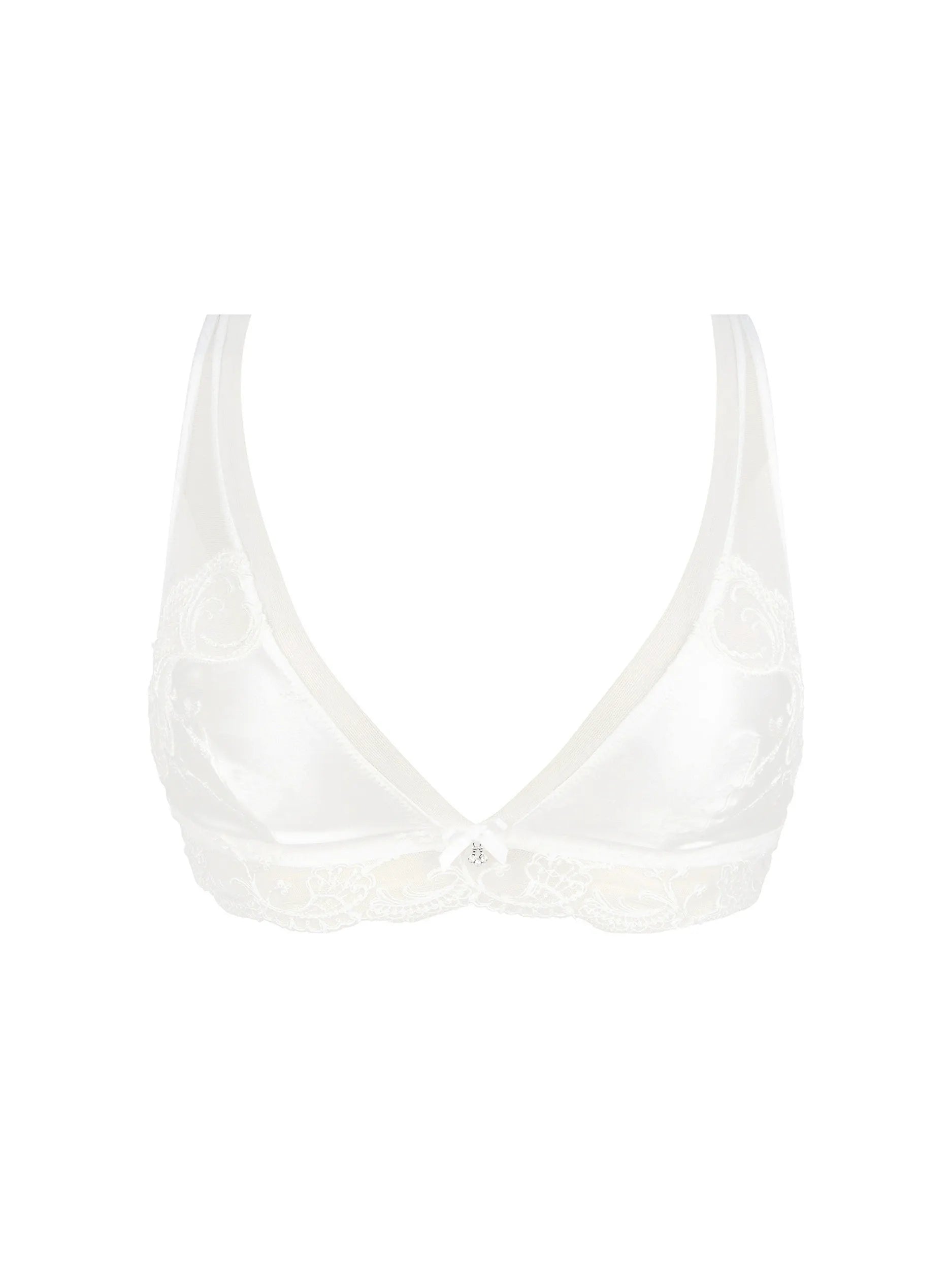 White bikini top on a light beige background